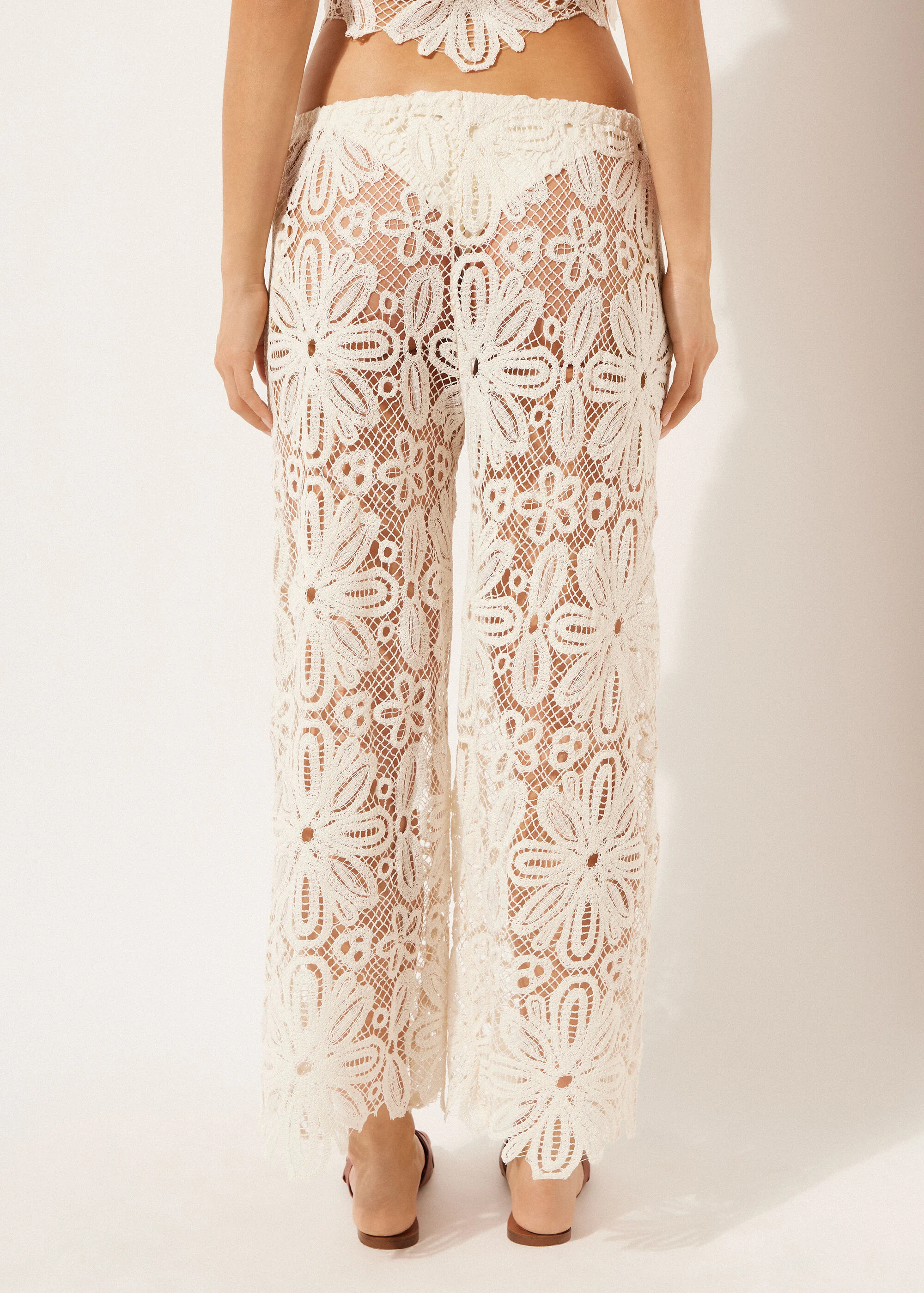 Floral Crochet Palazzo Pants