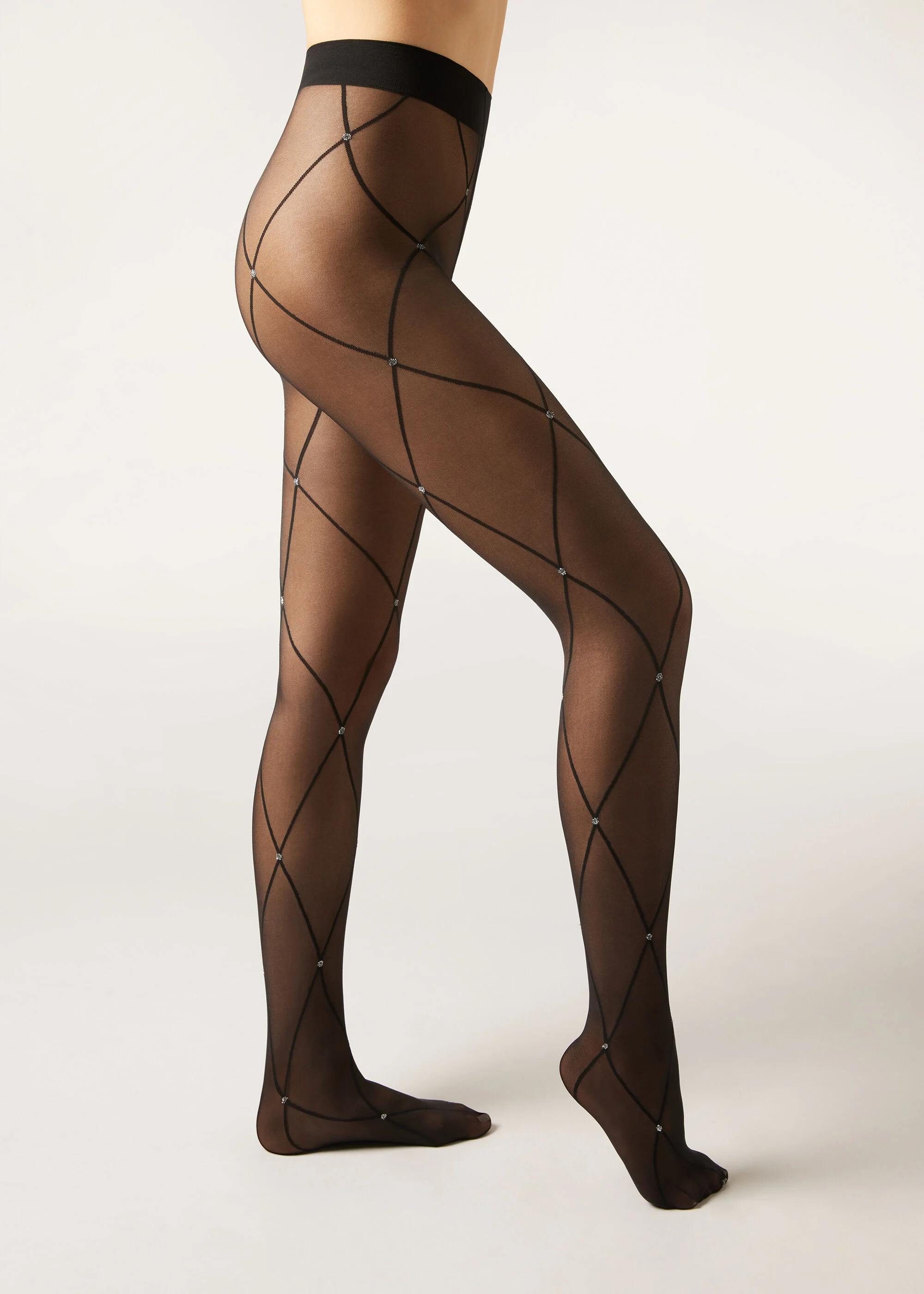 Sheer Tights with Diamonds and Glitter